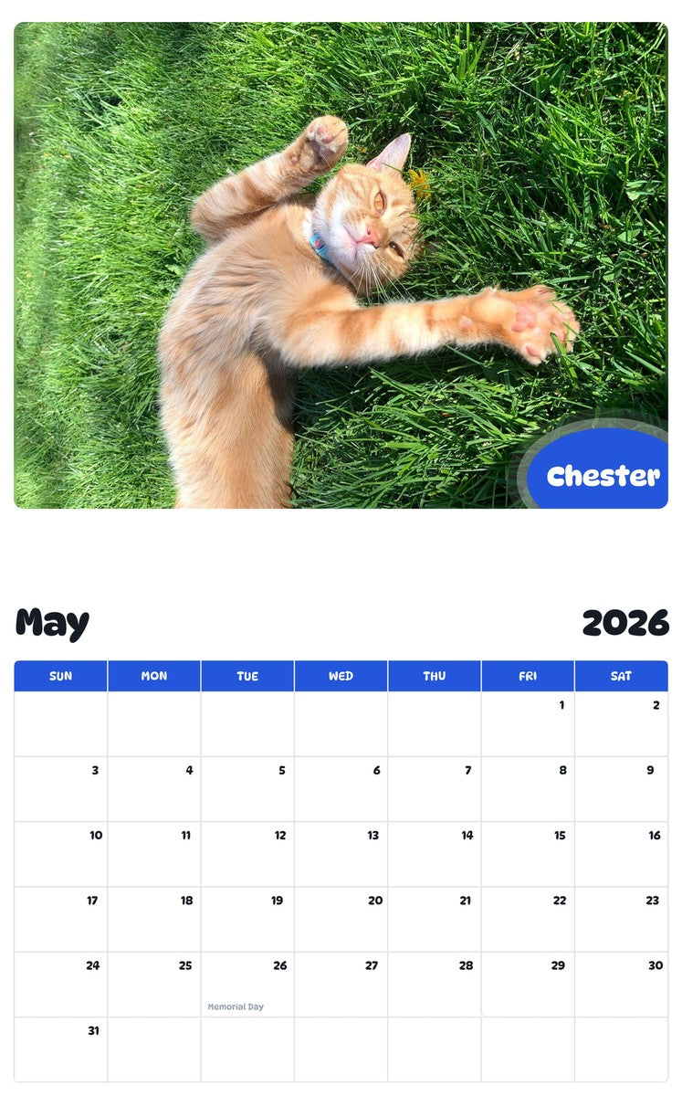 2026 - 2027 Chester - Pawidols Pet Calendar