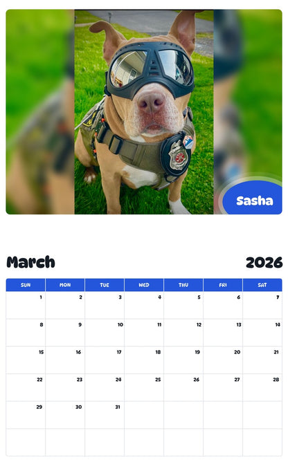 November 2025 - October 2026 Sasha - Pawidols Pet Calendar