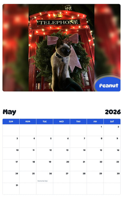 2026 - 2027 Peanut - Pawidols Pet Calendar