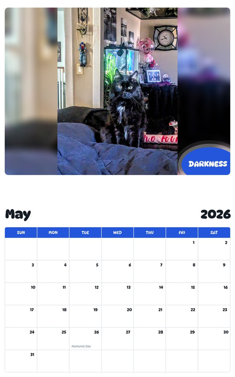 2026 - 2027 DARKNESS - Pawidols Pet Calendar