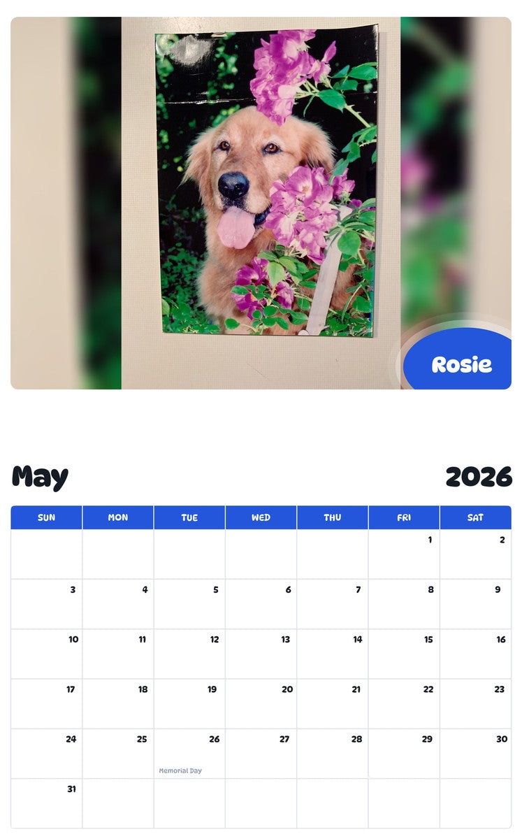 2026 - 2027 Rosie - Pawidols Pet Calendar