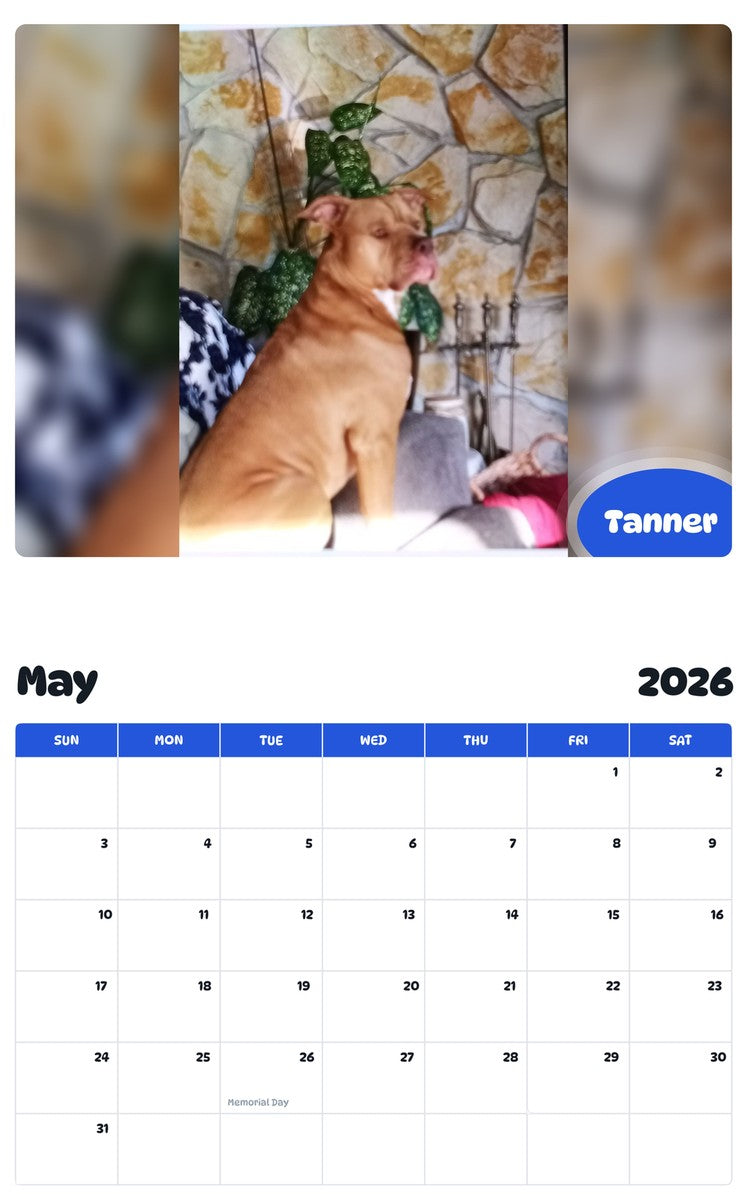 2026 - 2027 Tanner - Pawidols Pet Calendar