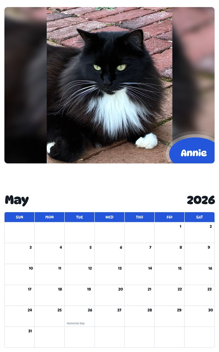 2026 - 2027 Annie - Pawidols Pet Calendar