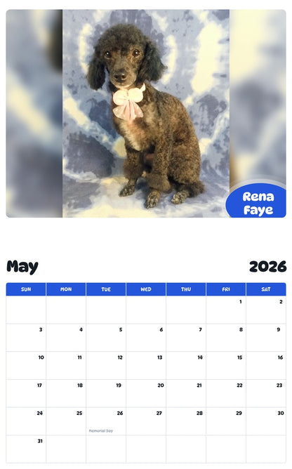 2026 - 2027 Rena Faye - Pawidols Pet Calendar