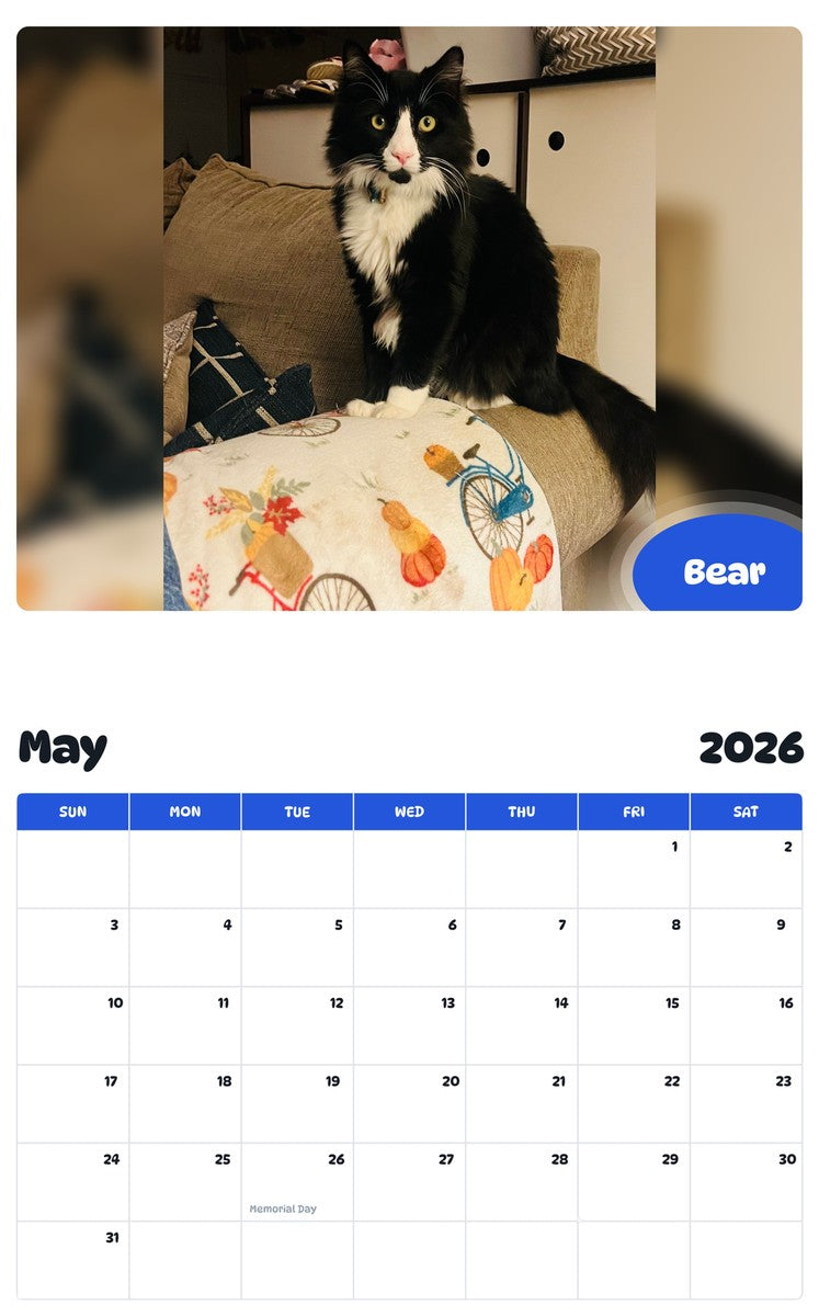 2026 - 2027 Bear - Pawidols Pet Calendar