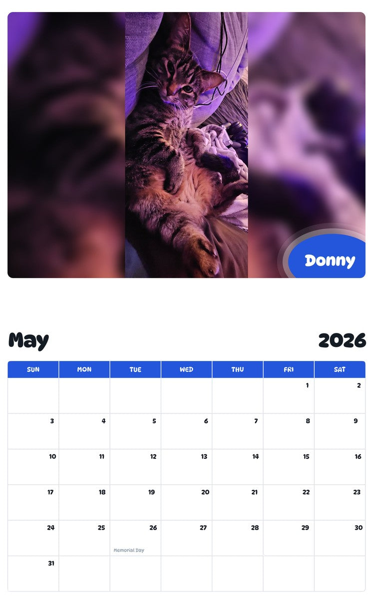 2026 - 2027 Donny - Pawidols Pet Calendar