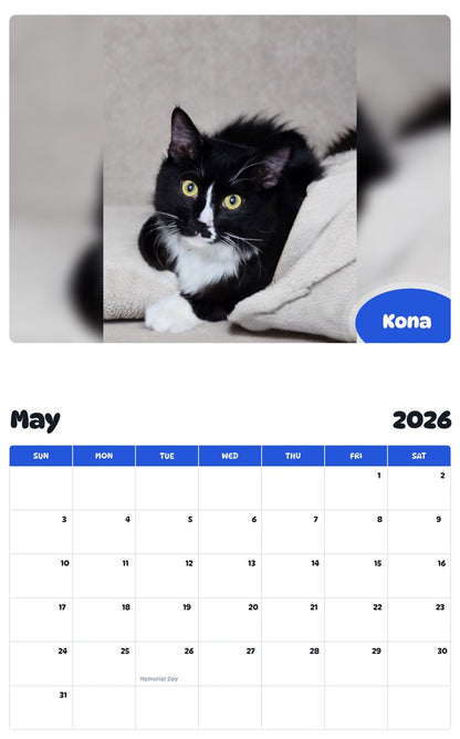 2026 - 2027 Kona - Pawidols Pet Calendar