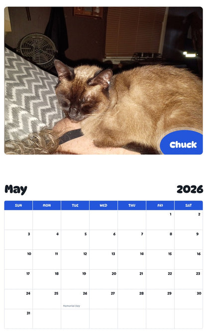 2026 - 2027 Chuck - Pawidols Pet Calendar
