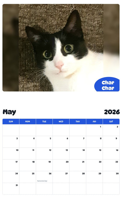 2026 - 2027 Char Char - Pawidols Pet Calendar