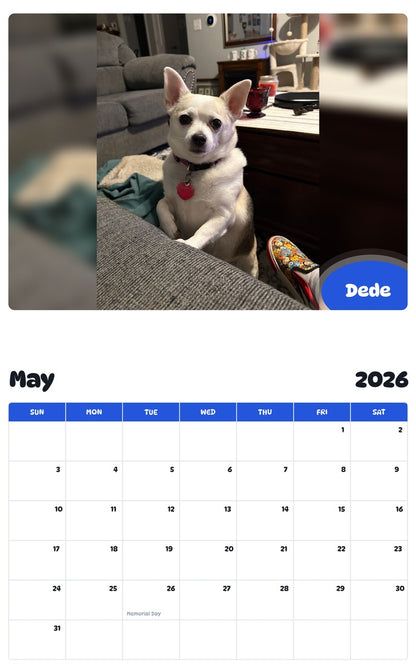 2026 - 2027 Dede - Pawidols Pet Calendar