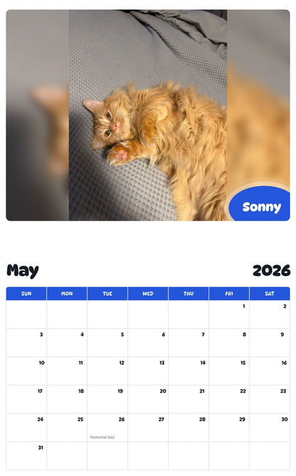 2026 - 2027 Sonny - Pawidols Pet Calendar