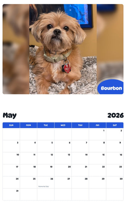 2026 - 2027 Bourbon - Pawidols Pet Calendar