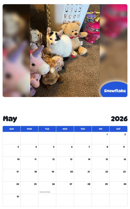 2026 - 2027 Snowflake - Pawidols Pet Calendar
