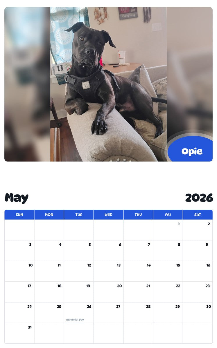 2026 - 2027 Opie - Pawidols Pet Calendar
