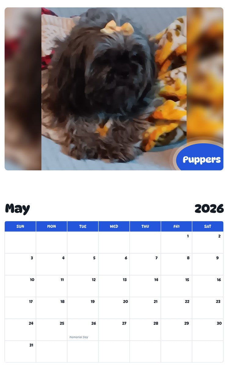 2026 - 2027 Puppers - Pawidols Pet Calendar