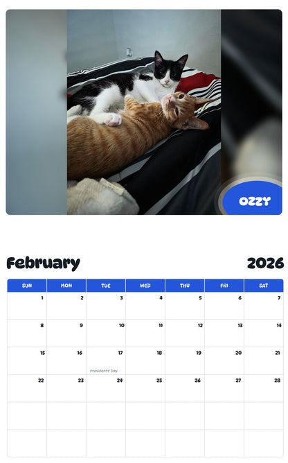 October 2025 - September 2026 OZZY - Pawidols Pet Calendar