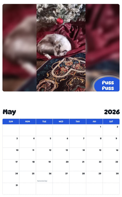 2026 - 2027 Puss Puss - Pawidols Pet Calendar