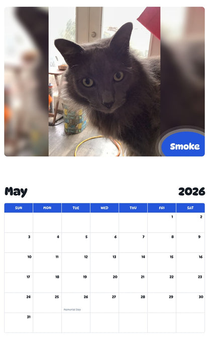 2026 - 2027 Smoke - Pawidols Pet Calendar