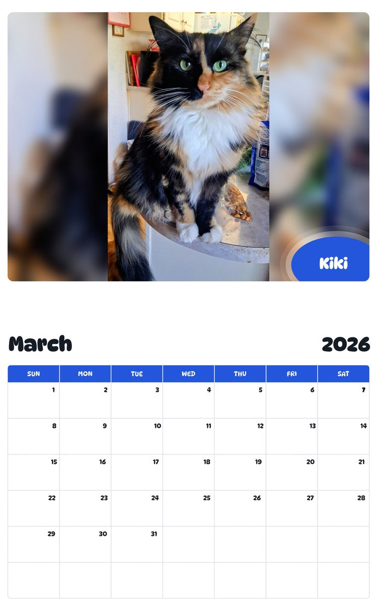 November 2025 - October 2026 Kiki - Pawidols Pet Calendar