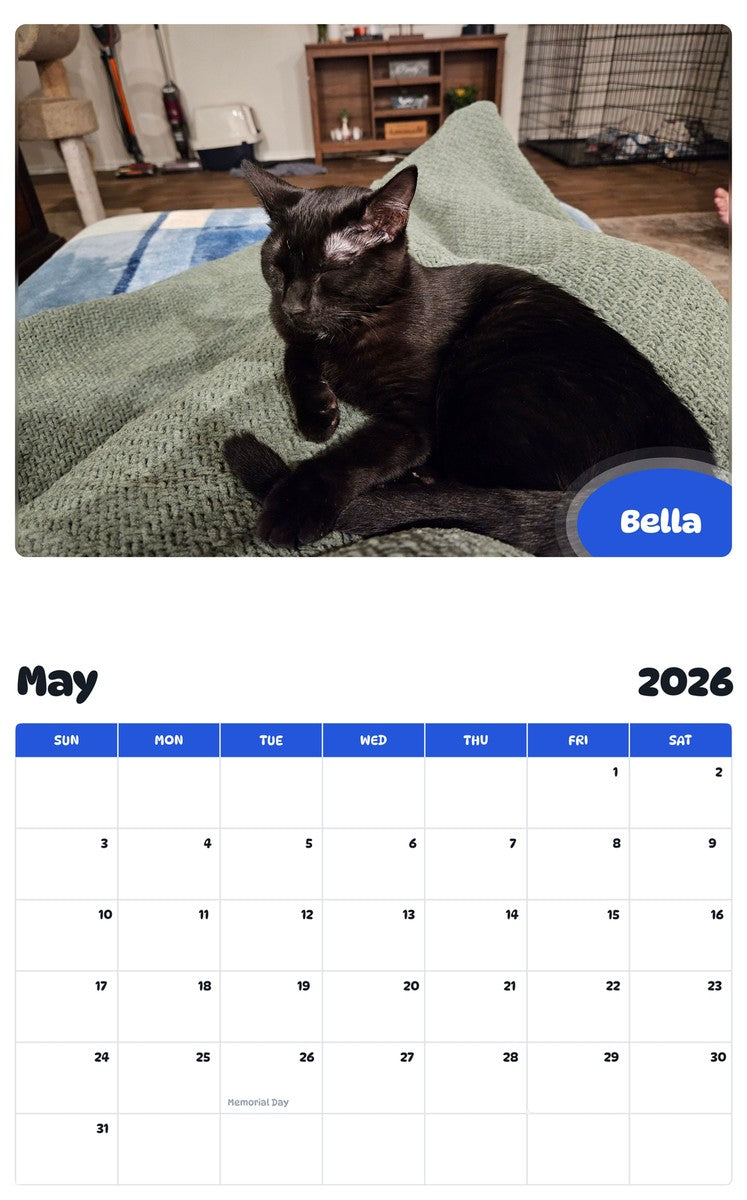 2026 - 2027 Bella - Pawidols Pet Calendar