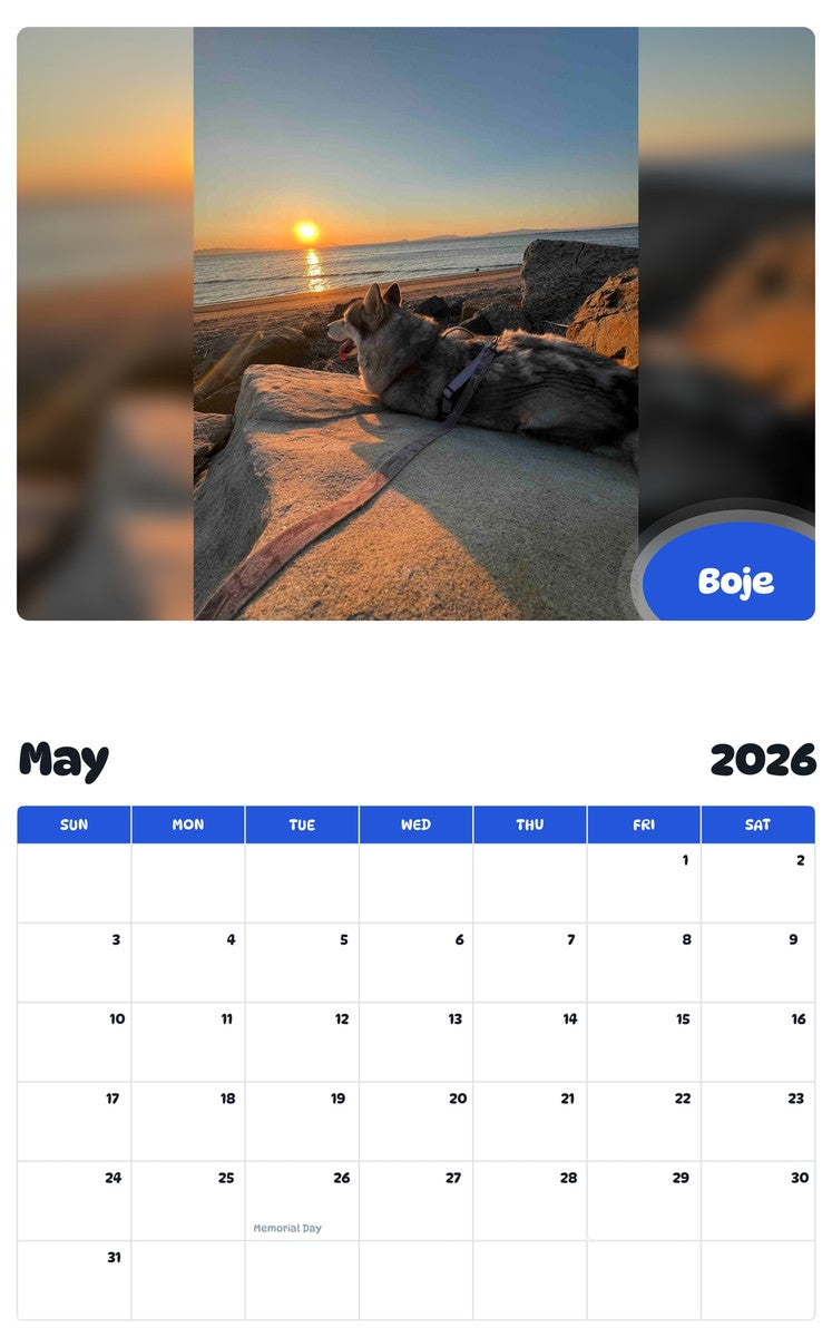 2026 - 2027 Boje - Pawidols Pet Calendar