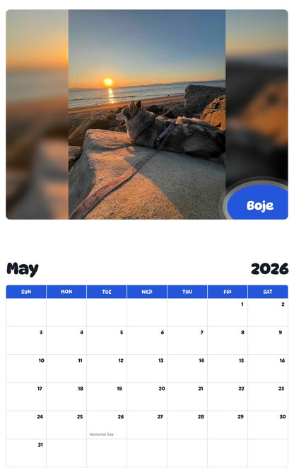 2026 - 2027 Boje - Pawidols Pet Calendar