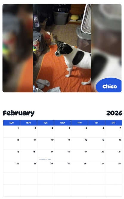 October 2025 - September 2026 Chico - Pawidols Pet Calendar