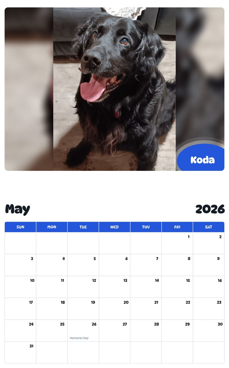 2026 - 2027 Koda - Pawidols Pet Calendar