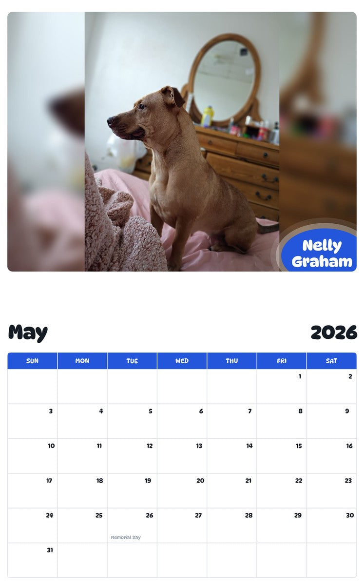 2026 - 2027 Nelly Graham - Pawidols Pet Calendar