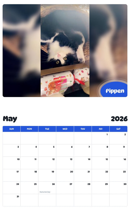 2026 - 2027 Pippen - Pawidols Pet Calendar