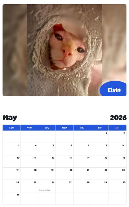 2026 - 2027 Elvin - Pawidols Pet Calendar