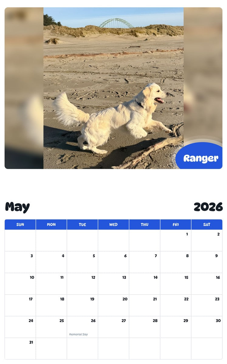 2026 - 2027 Ranger - Pawidols Pet Calendar