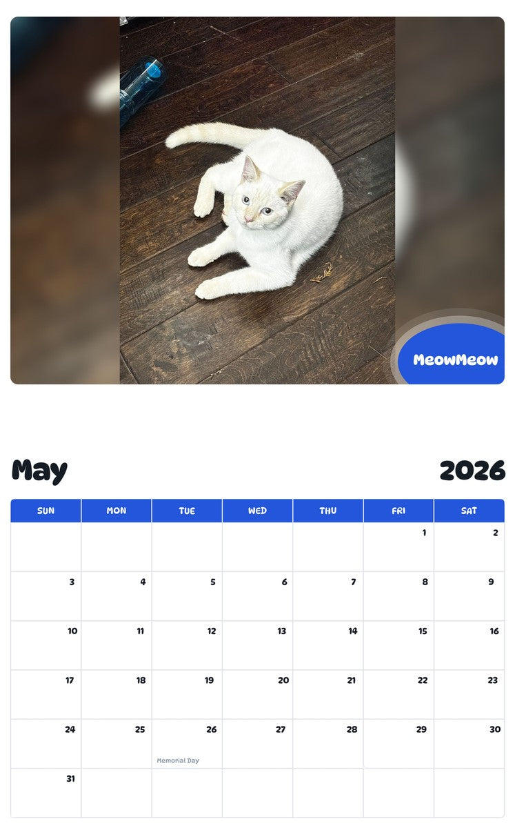 2026 - 2027 MeowMeow - Pawidols Pet Calendar