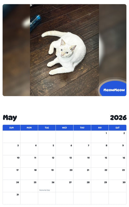 2026 - 2027 MeowMeow - Pawidols Pet Calendar