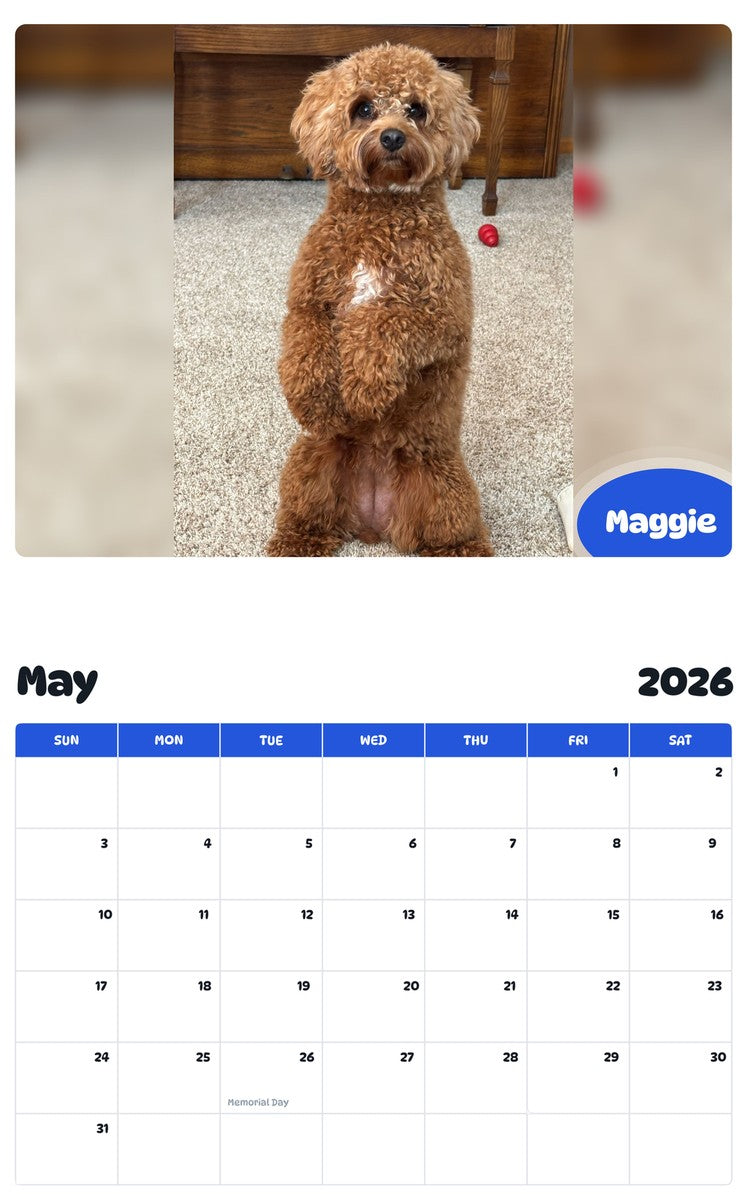 2026 - 2027 Maggie - Pawidols Pet Calendar