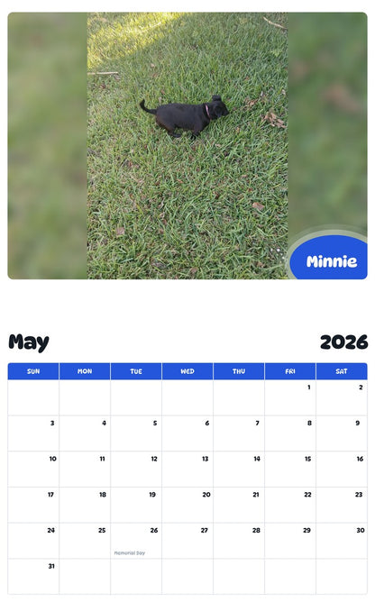 2026 - 2027 Minnie - Pawidols Pet Calendar