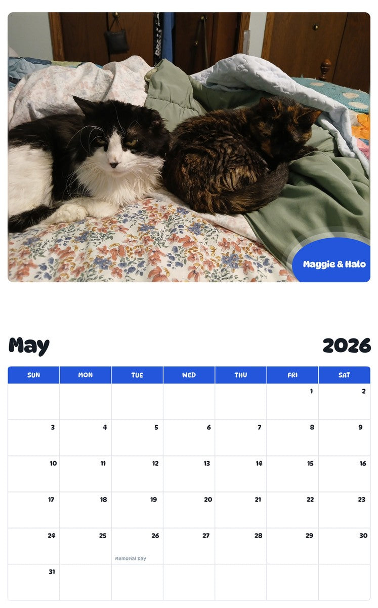 2026 - 2027 Maggie & Halo - Pawidols Pet Calendar