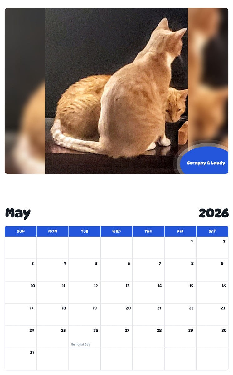 2026 - 2027 Scrappy & Laudy - Pawidols Pet Calendar