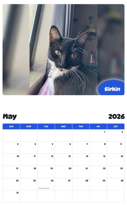 2026 - 2027 Birkin - Pawidols Pet Calendar