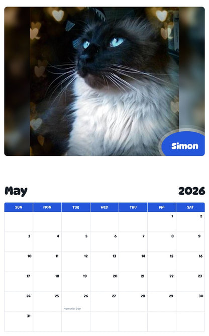 2026 - 2027 Simon - Pawidols Pet Calendar