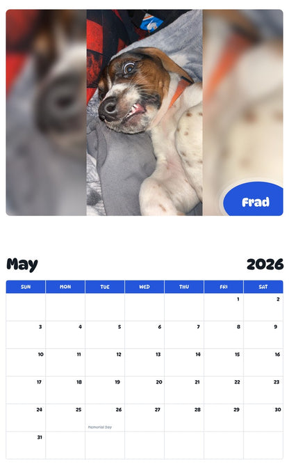 2026 - 2027 Frad - Pawidols Pet Calendar