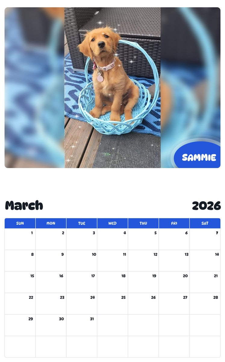 November 2025 - October 2026 SAMMIE - Pawidols Pet Calendar