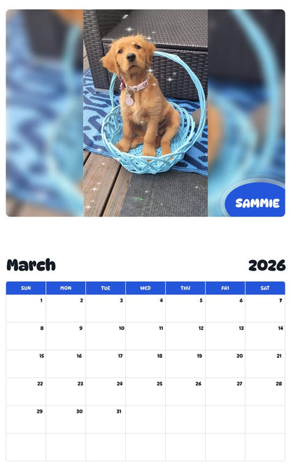 November 2025 - October 2026 SAMMIE - Pawidols Pet Calendar