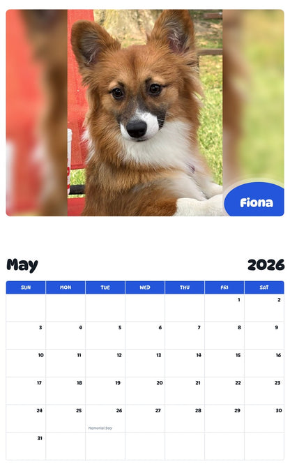 2026 - 2027 Fiona - Pawidols Pet Calendar