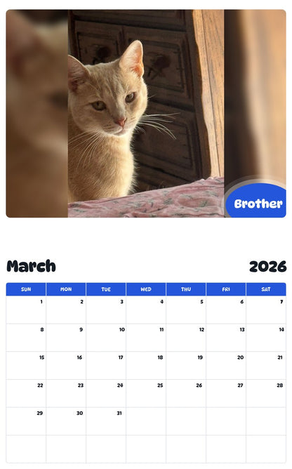 November 2025 - October 2026 Brother - Pawidols Pet Calendar