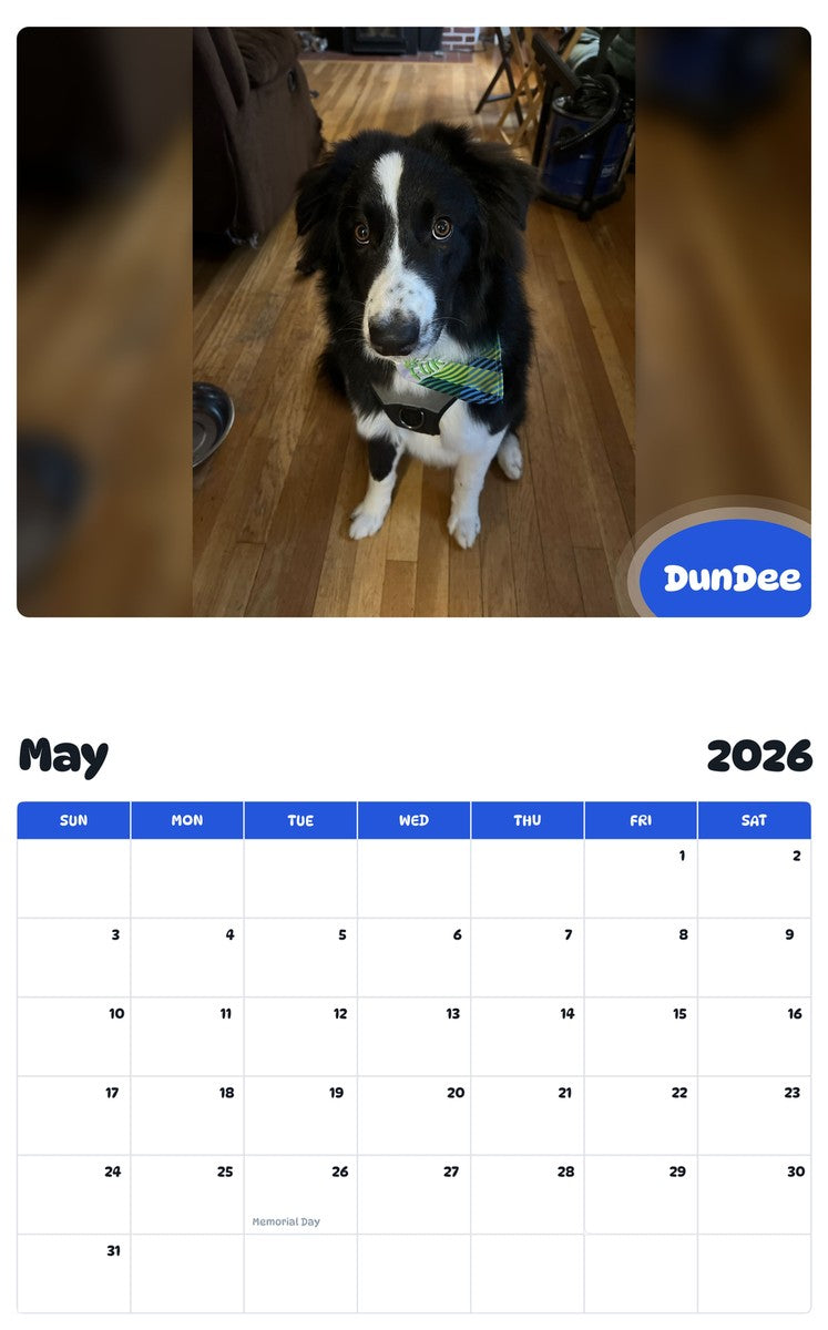 2026 - 2027 DunDee - Pawidols Pet Calendar