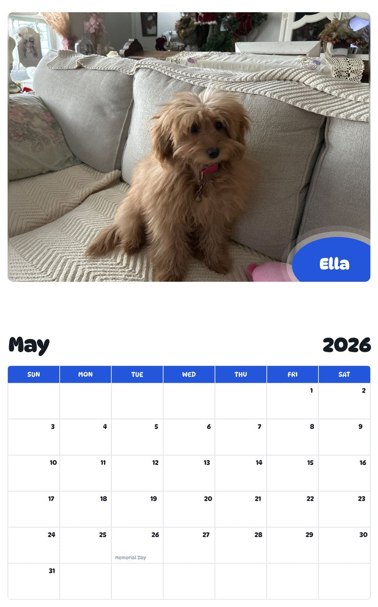 2026 - 2027 Ella - Pawidols Pet Calendar