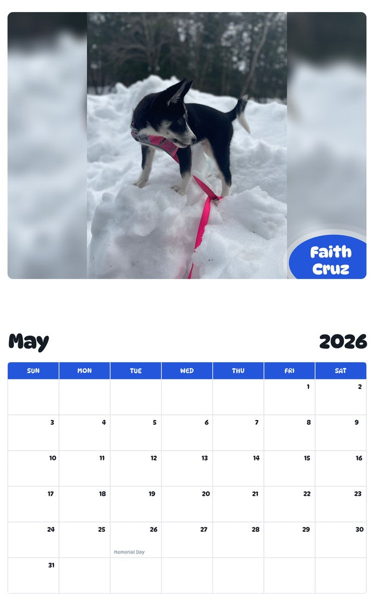 2026 - 2027 Faith Cruz - Pawidols Pet Calendar