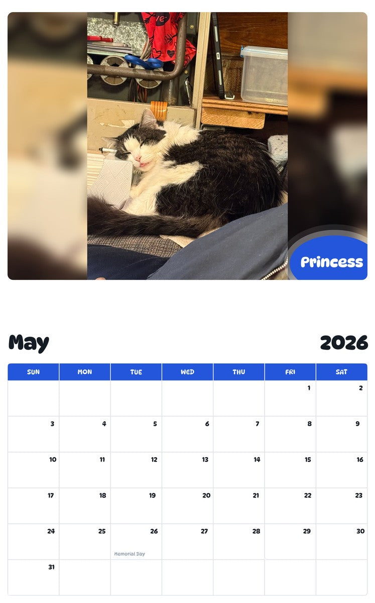 2026 - 2027 Princess - Pawidols Pet Calendar