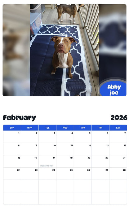 October 2025 - September 2026 Abby joe - Pawidols Pet Calendar